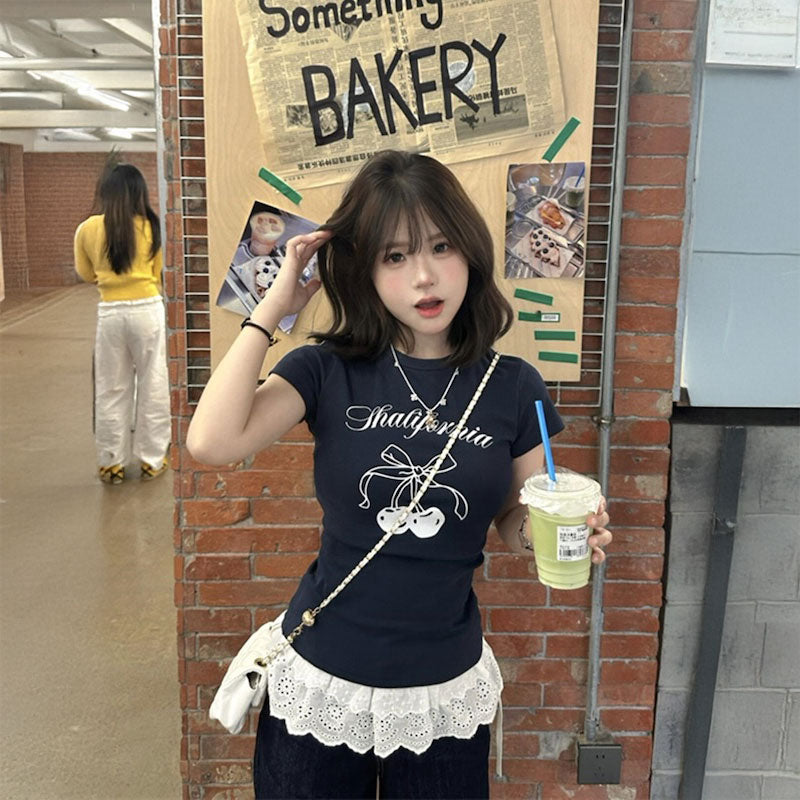 チェリーロゴリボンTシャツ