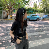 フォトグラフィッククロップドTシャツ