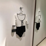 モノクロバイカラースイムウェア