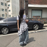 アシンメトリーチェックキャミソールチュニック