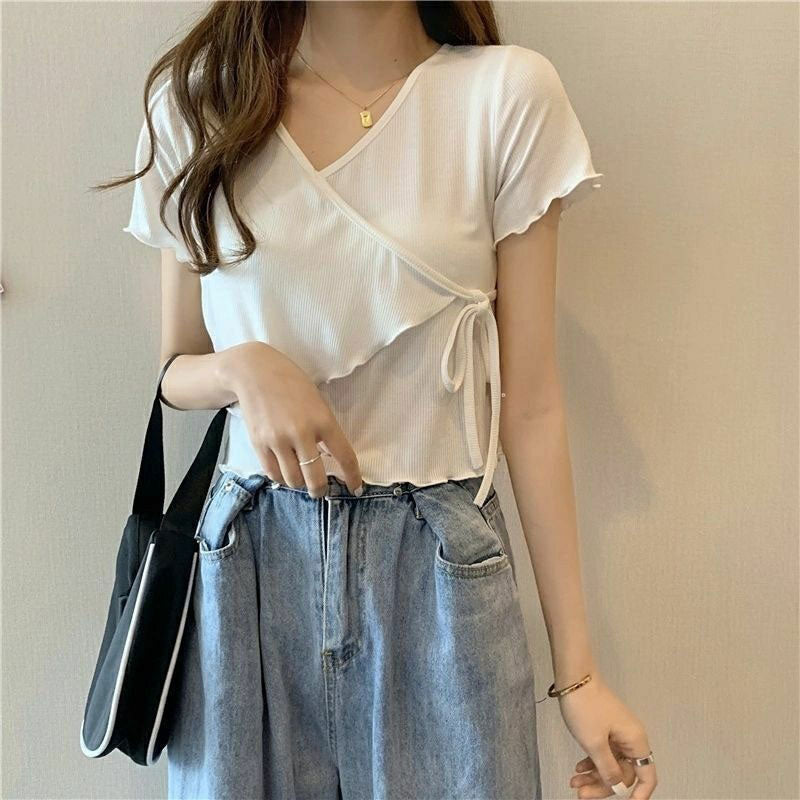 胸下リボンカシュクールトップス レディース サイドリボンカシュクールトップス – Girls Crush