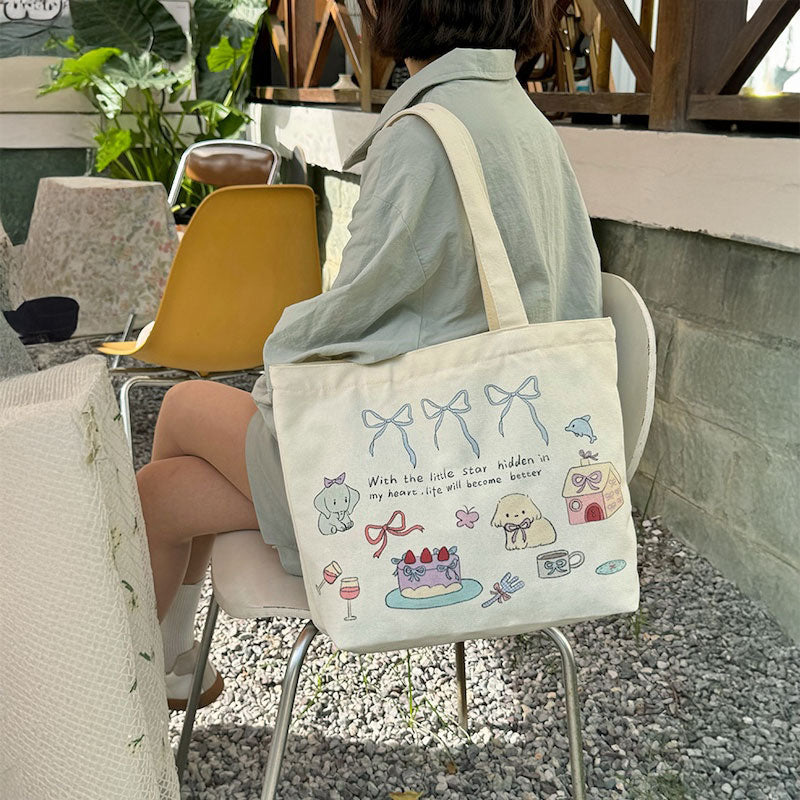 デコレーションパステルトートバッグ