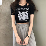 ワンサイドスリットクロップドTシャツ