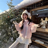 ベビーピンクフリルダウンジャケット