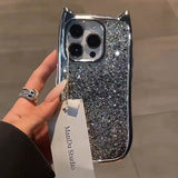 シルバーパターンキャットiPhoneケース