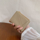 ワンカラーデザインレザーミニ財布