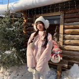 ベビーピンクフリルダウンジャケット