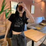 フォトグラフィッククロップドTシャツ