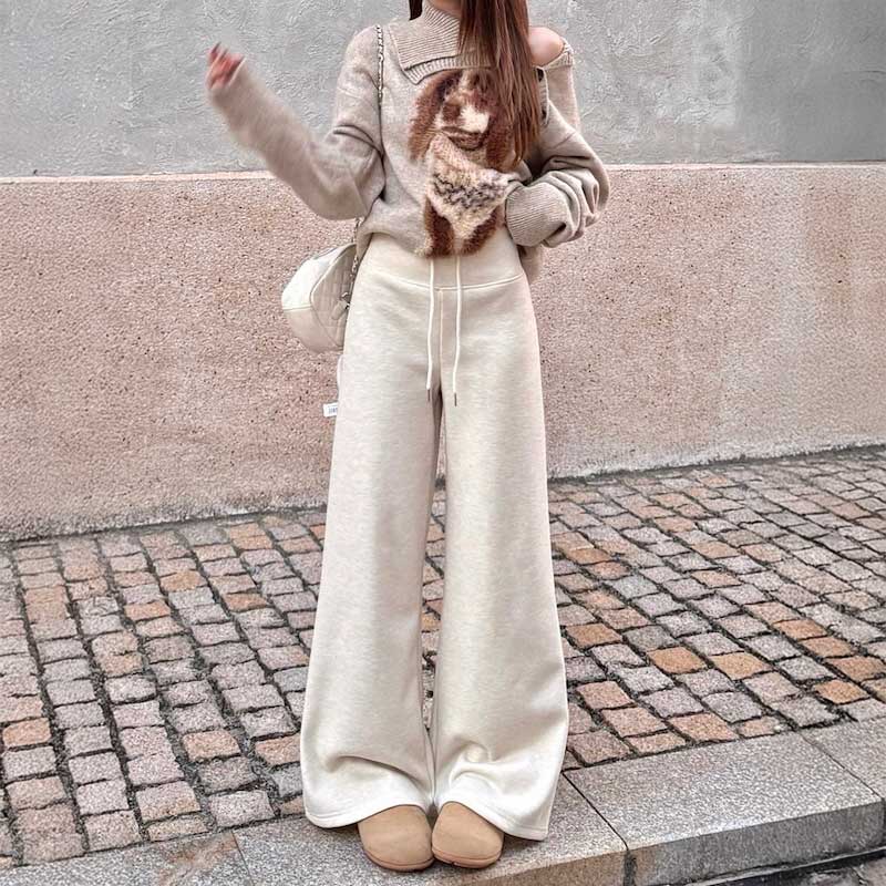 裏起毛ワイドルーズスウェットパンツ