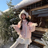 ベビーピンクフリルダウンジャケット