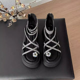 スパークリングクロスビジューサンダル