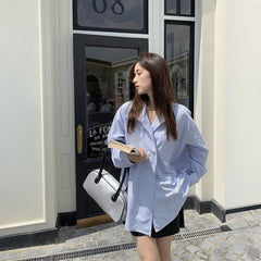 ワンボタンルーズシャツ