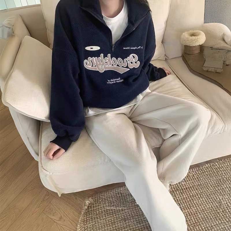 ブルックリンハーブジップボアスウェット