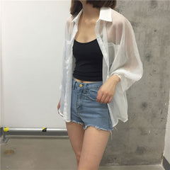 シースルーリラックスシャツ
