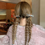 レザーシルバーリボンヘアクリップ