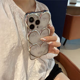 トリプルハートリボンパターンiPhoneケース