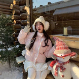 ベビーピンクフリルダウンジャケット