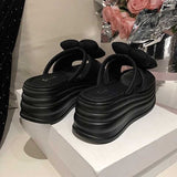 厚底フラワービジューサンダル