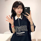 ネイビーハーフジップオーバーTシャツ