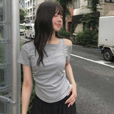 ワンショルダーアシンメトリートップス