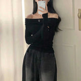 オフショルダールーズシアートップス
