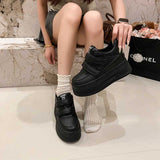 レザーダブルベルトハイソールスニーカー