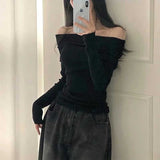 オフショルダールーズシアートップス
