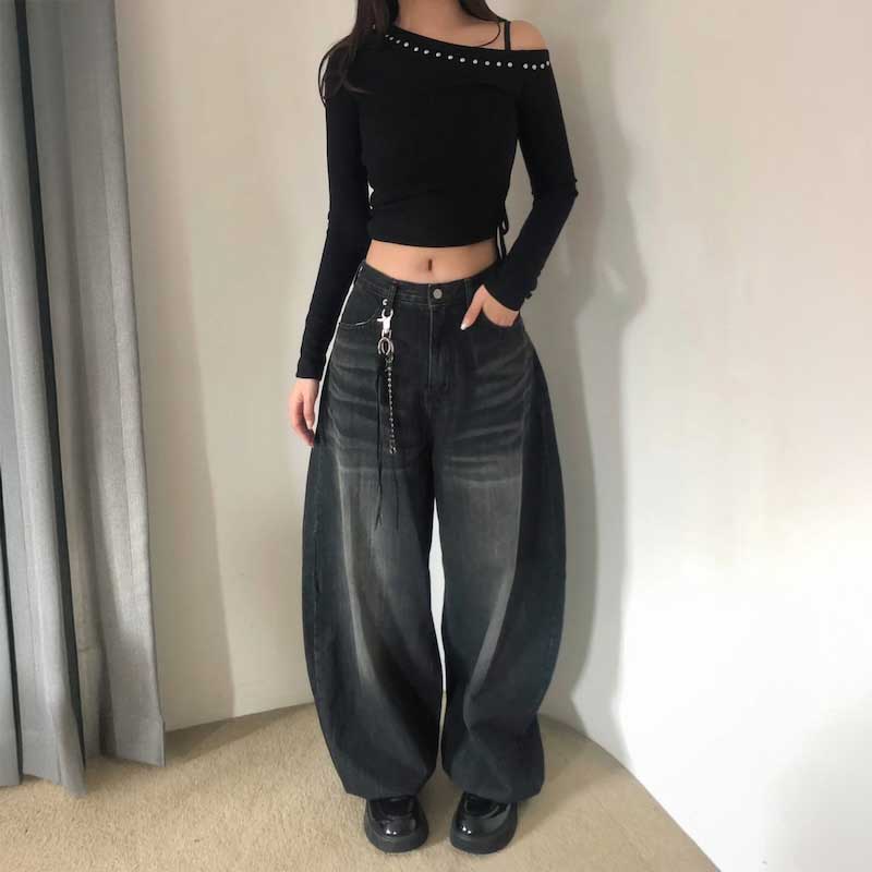 バックロゴヒップホップデニム