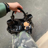 ミラー付きガールズブラックハトメバッグ