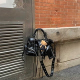 ミラー付きガールズブラックハトメバッグ