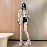 厚底メタルグリッタースニーカー
