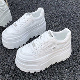 厚底レーススルースタースニーカー
