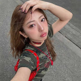 ラインストーンカモフラージュTシャツ