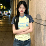 ラグランドットTシャツ