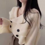 ダブルボタンフレンチルックカーディガン