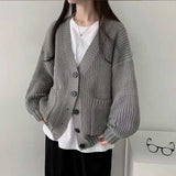 ベーシックケーブルボタンカーディガン