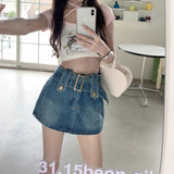 ワイドベルトデニムスカート