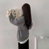 ベーシックケーブルボタンカーディガン