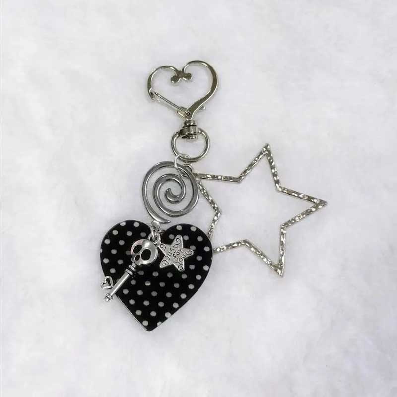 ドクロハートシルバーチャーム