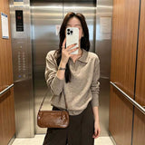ワンカラーシンプルポロニット