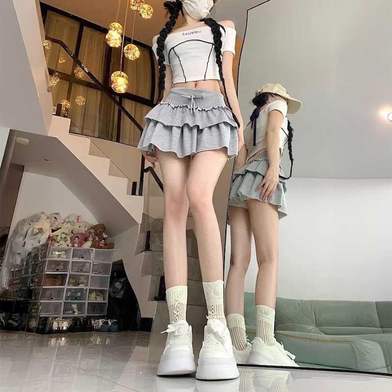 ダブルフレアスウェットスカート