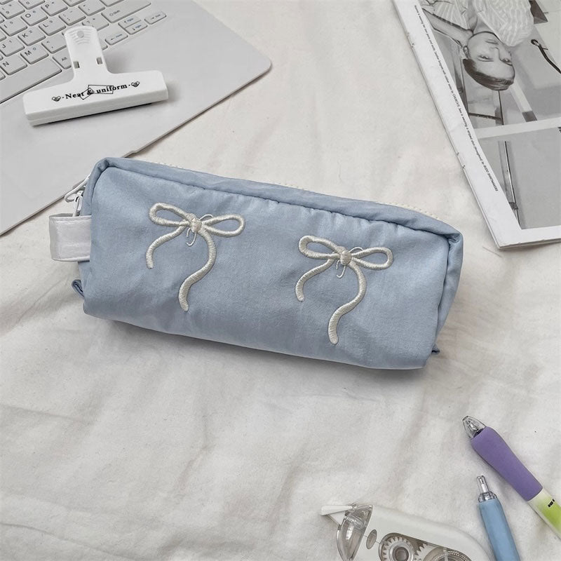 ダブルリボン刺繍ペンケース