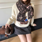 フラワーバンビタイトマフラー