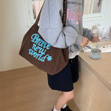 コーデュロイチェックリバーシブルトートバッグ