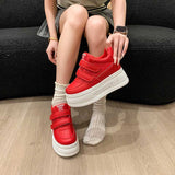 レザーダブルベルトハイソールスニーカー