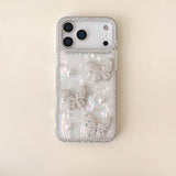【iPhone17】パールバタフライiPhoneケース