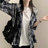フード付きカジュアルチェックシャツ