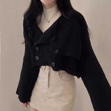 ダブルボタンフレンチルックカーディガン