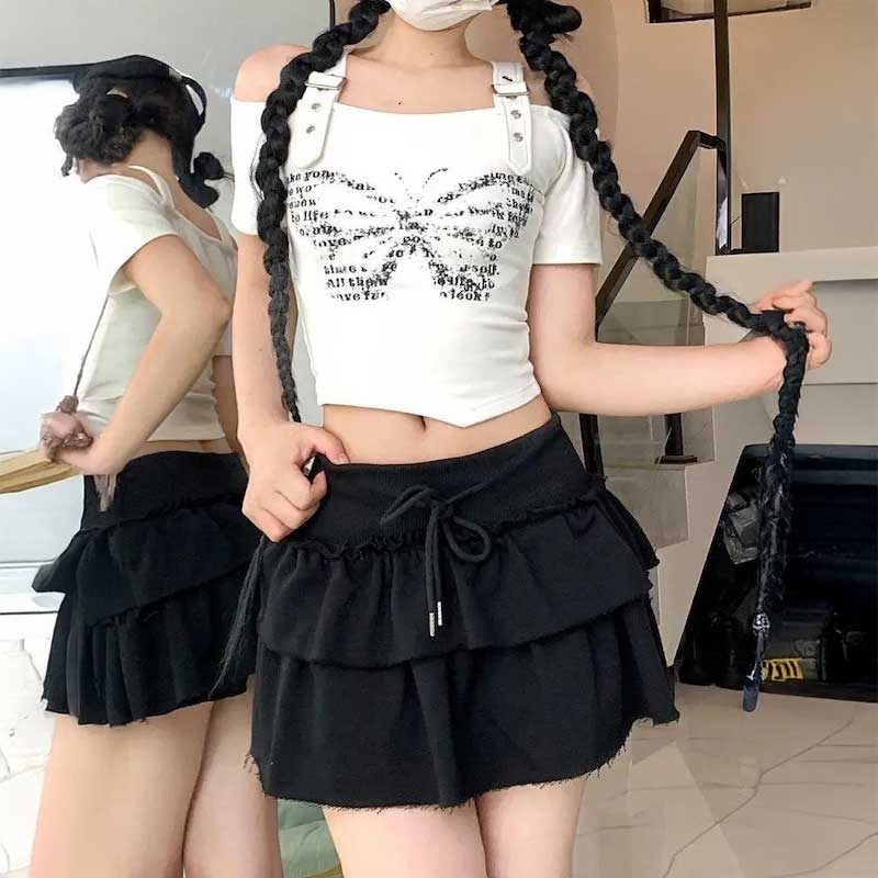 ダブルフレアスウェットスカート