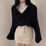 ダブルボタンフレンチルックカーディガン